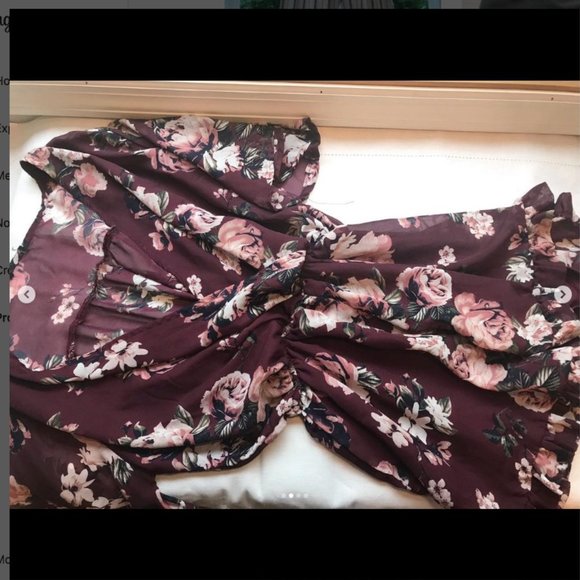 Purple Flower Print Romper Summer Vacation Outfits - Picture 2 of 4